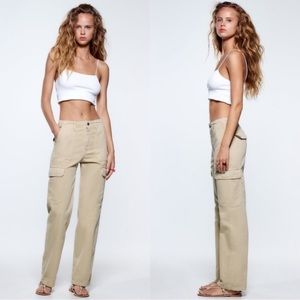 Zara Cargo Tan Pants